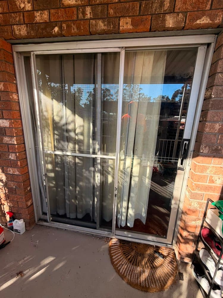 Old Sliding Door, Brick Unit Block, Before Replacement