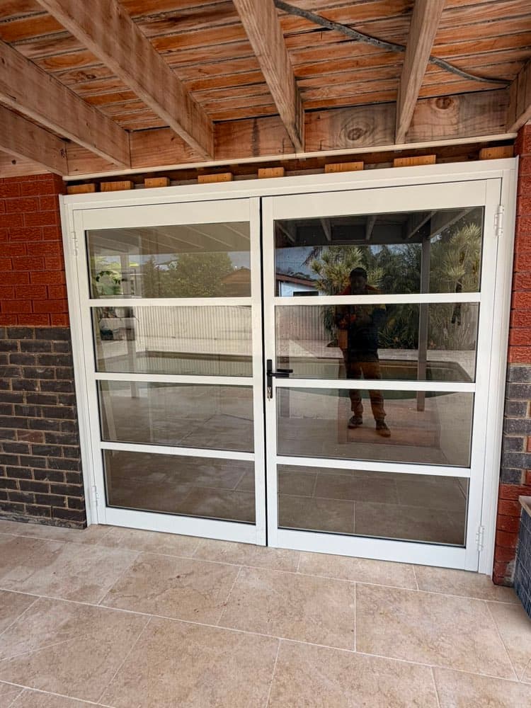 White Bifold French Doors, New House with Pool