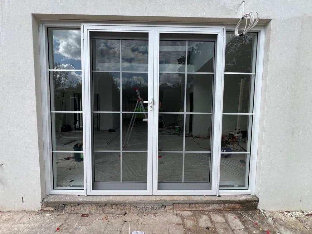 White Grid French Doors, New Build