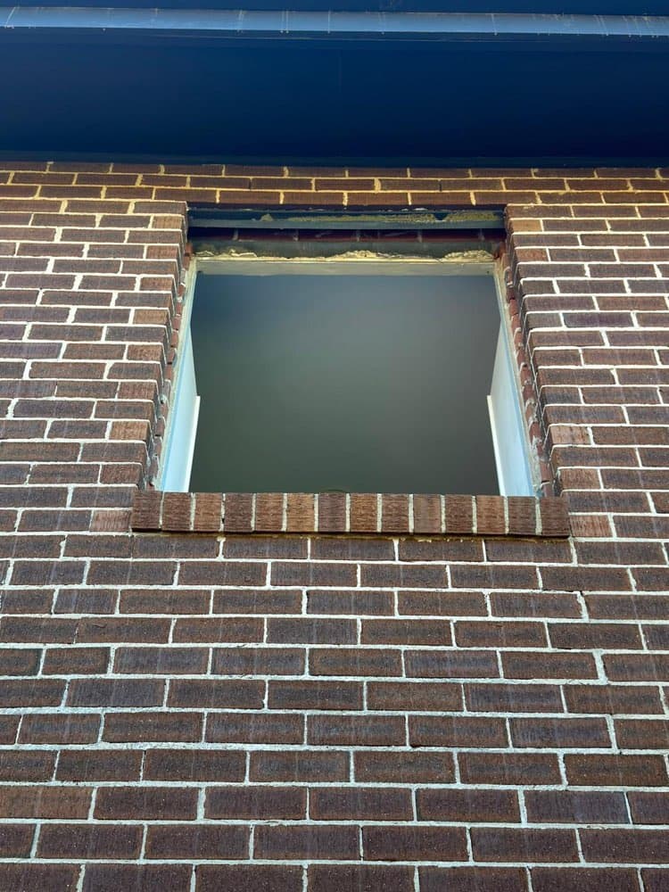 Window Opening Before and After, Brown Brick
