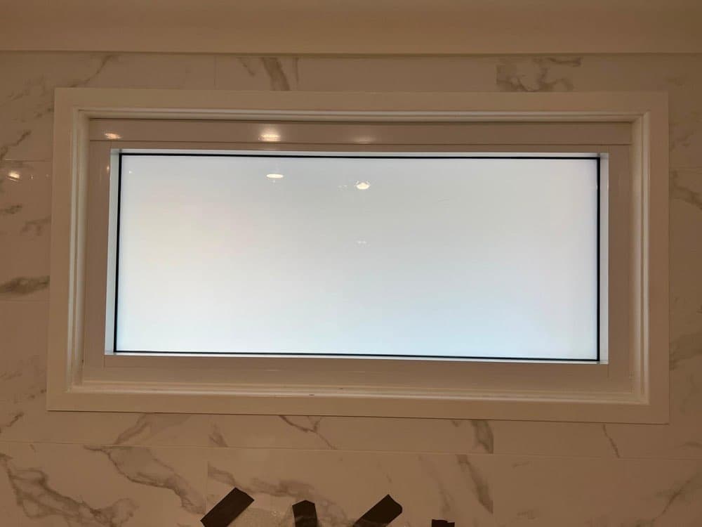 Bright White Marble Bathroom Window