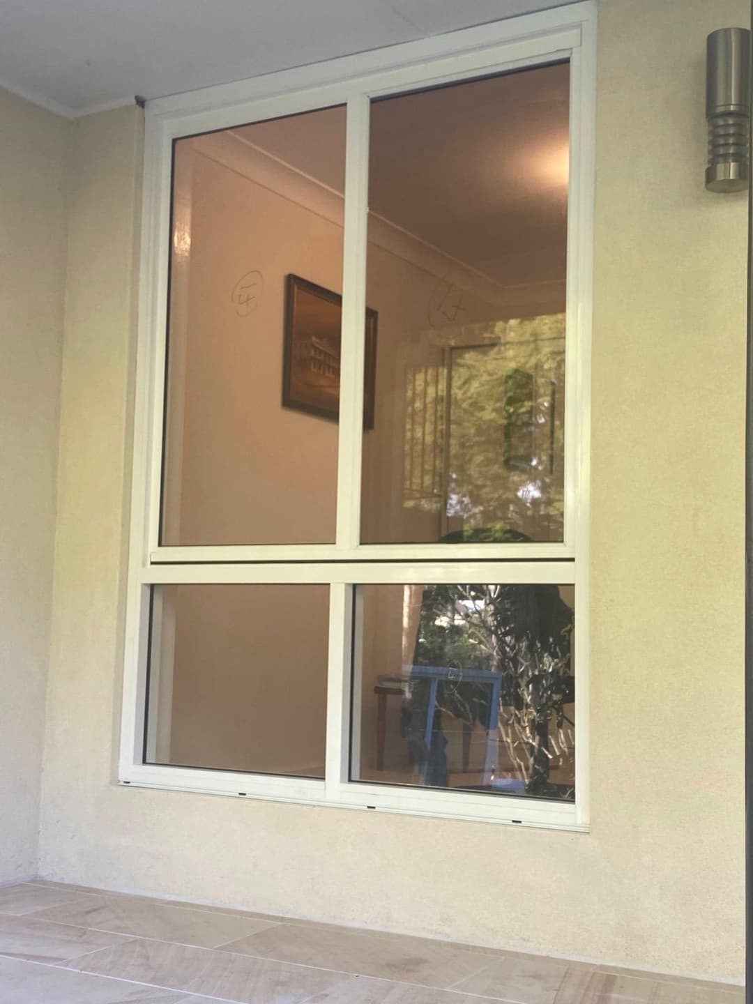 Cream Render House, Verandah Windows