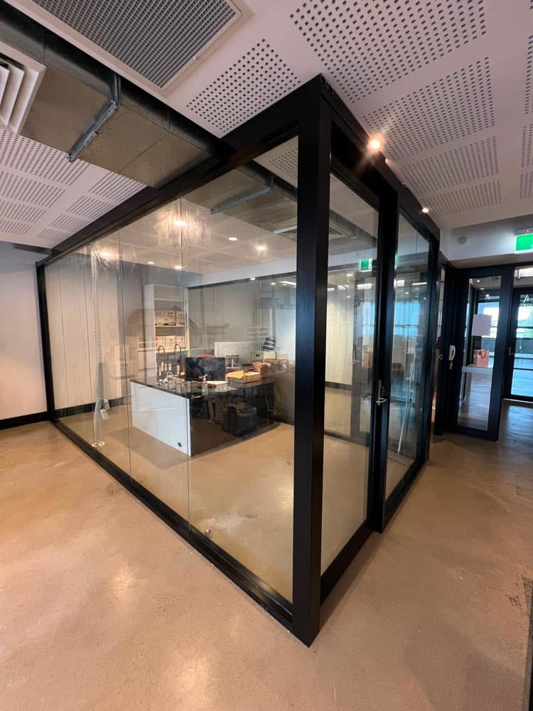 Black Frame Glass Office Partitions